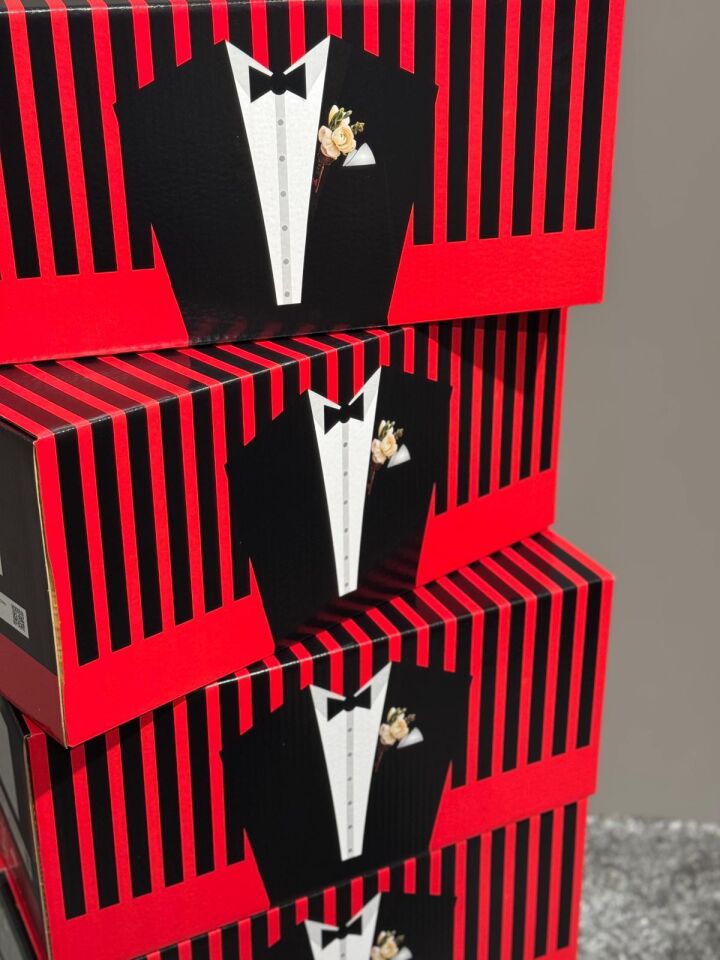 Smokin Desenli Kutu Nikah & Düğün 10 Lu Hediye Gelin Kutusu Damat Kutusu Söz Kutusu
