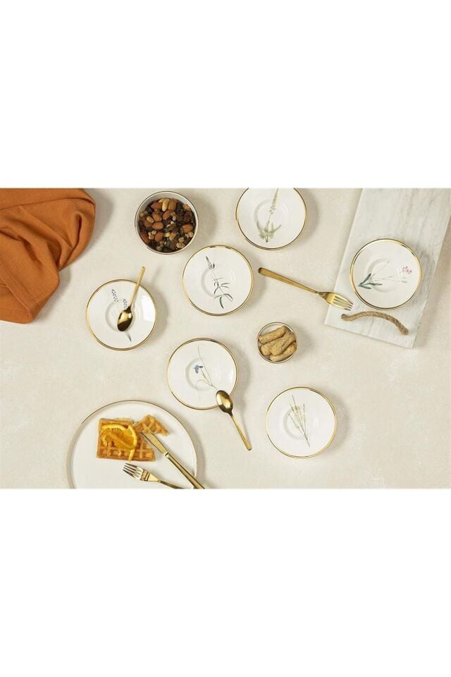 Porland Botanical Serisi 6lı 11cm Çay Tabağı Takımı Karma Desen 04ALM008020