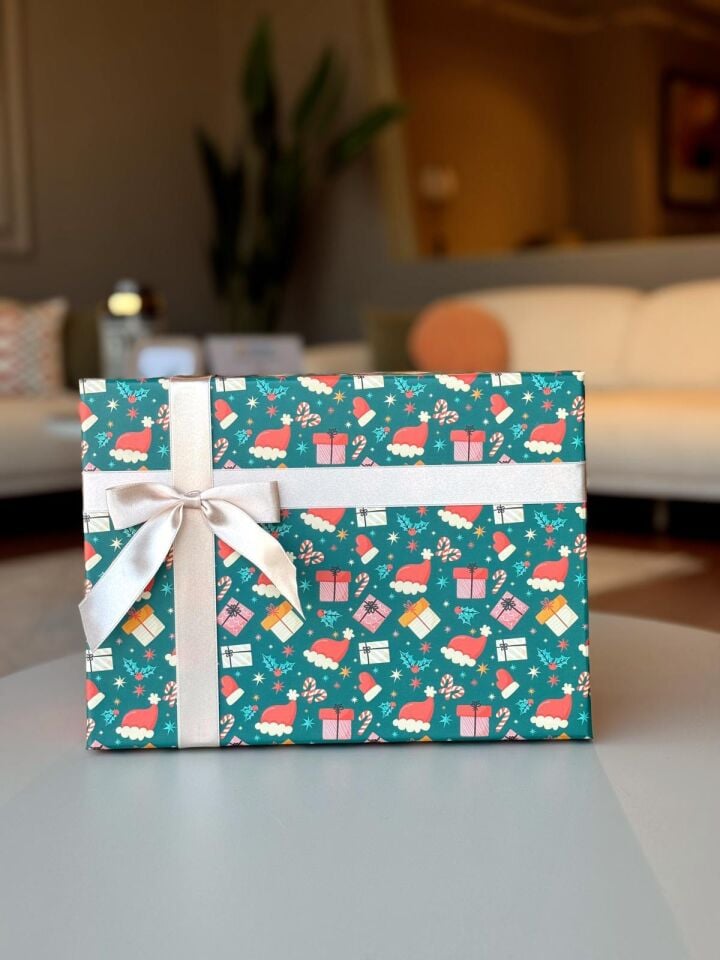 Kolix 3'lü Yılbaşı Temalı Dekoratif Fiyonklu Hediye Kutusu Karma Model  Happy New Year Noel Kutu