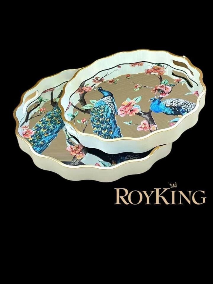 Roy King Freya 2 li Yuvarlak Tepsi 34x4cm - 39x4cm FX 028
