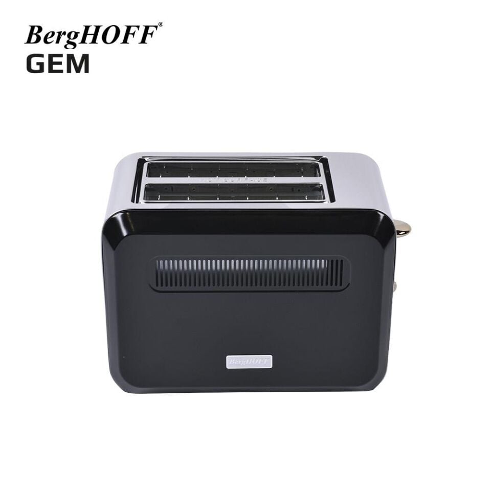 BergHOFF GEM TITAN 1.7 Litre Parlak Gümüş Siyah İki Dilim Ekmek Kızartma Makinesi 7950070