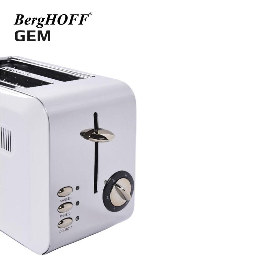 BergHOFF GEM TITAN Parlak Gümüş Beyaz İki Dilim Ekmek Kızartma Makinesi 7950071
