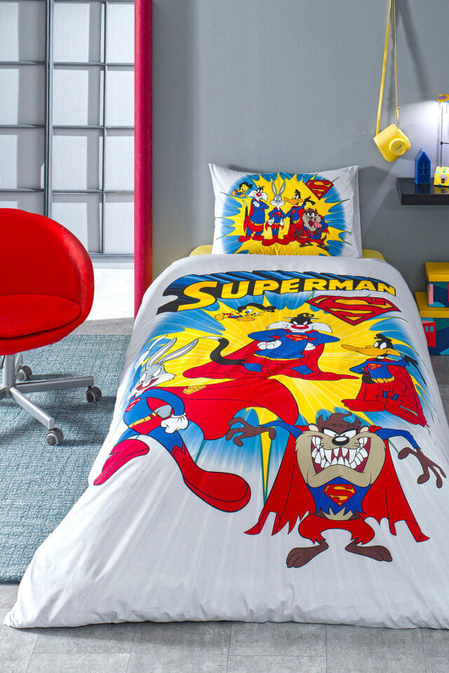Özdilek Looney Tunes Superman Tek Kişilik Lisanslı Çocuk Nevresim Takımı