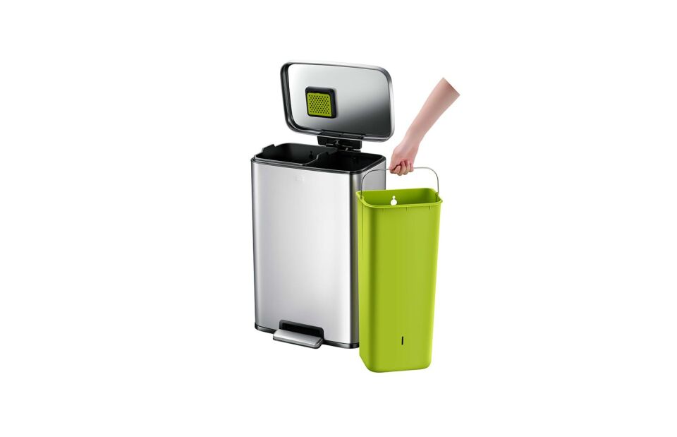 25L+20L EKO Paslanmaz Çelik Pedallı Atık Kutusu EK9361MMT