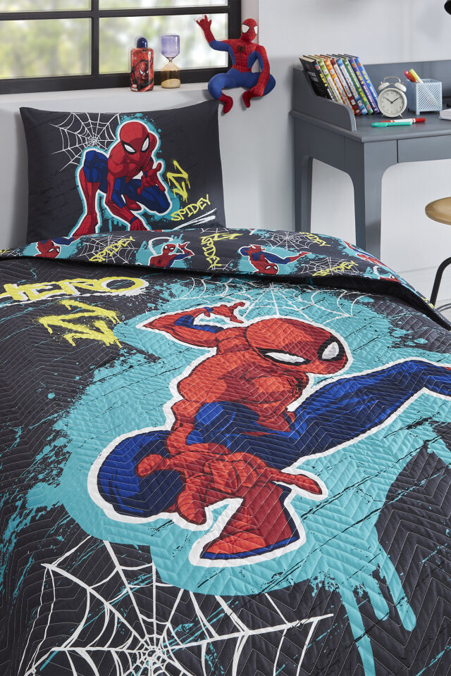 Özdilek Spiderman Street Tek Kişilik Disney Lisanslı Lastikli Çarşaf Kapitone Çocuk Nevresim Takımı