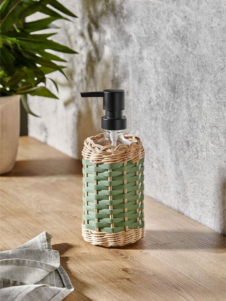 The Mia Rattan Sıvı Sabunluk Yeşil 483 ml SBN0075