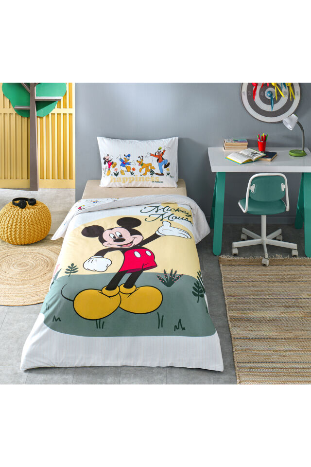 Özdilek Mickey Mouse Nomadic Tek Kişilik Disney Lisanslı Lastikli Çarşaf Çocuk Nevresim Takımı