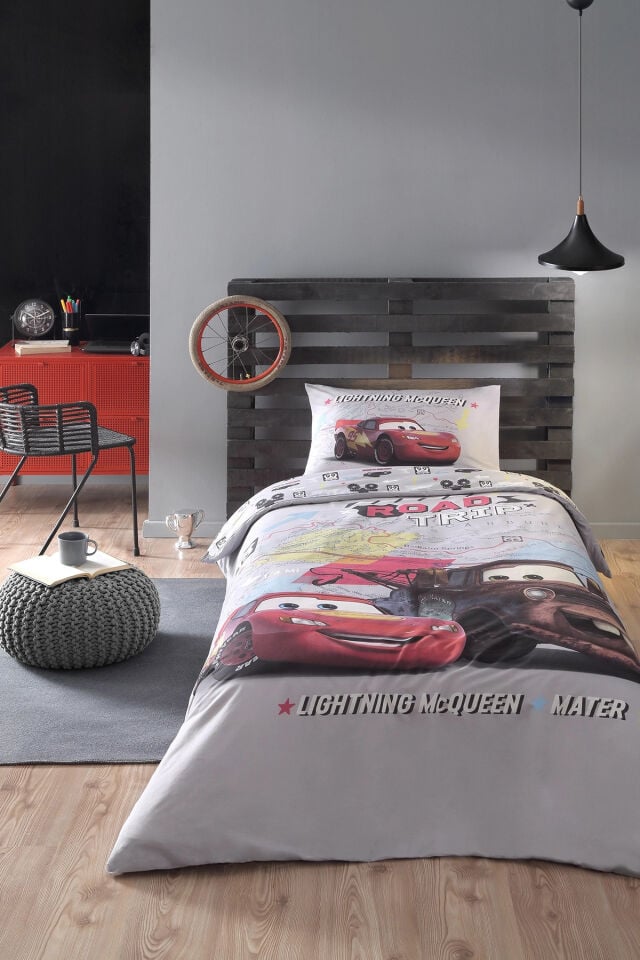 Özdilek Disney Cars On The Road Tek Kişilik Nevresim Takımı - Gri