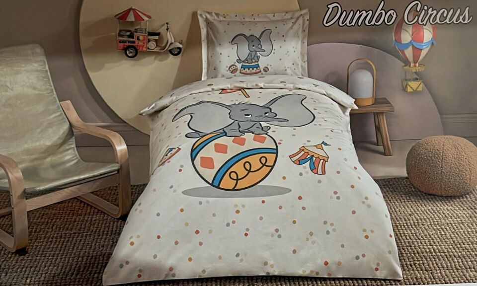 Özdilek Disney Ranforce Bebek Nevresim Takımı Dumbo Circus Bej
