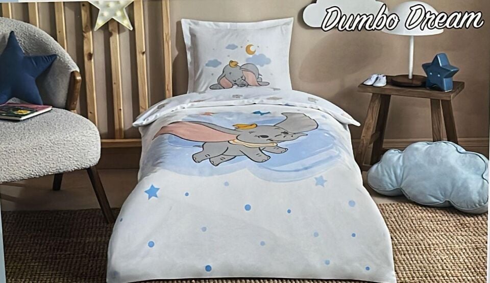 Özdilek Disney Ranforce Bebek Nevresim Takımı Dumbo Dream Mavi