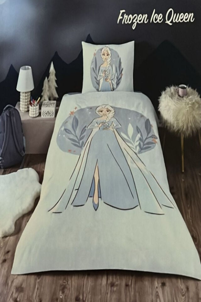 Özdilek Frozen İce Quenn Tek Kişilik Lisanslı Lastikli Çocuk Nevresim Takımı