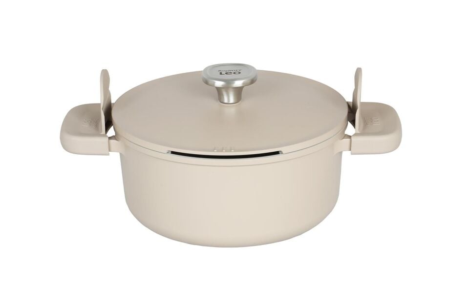 BergHOFF Leo Phantom Yapışmaz Kapaklı Tencere Latte 24 cm 8501449
