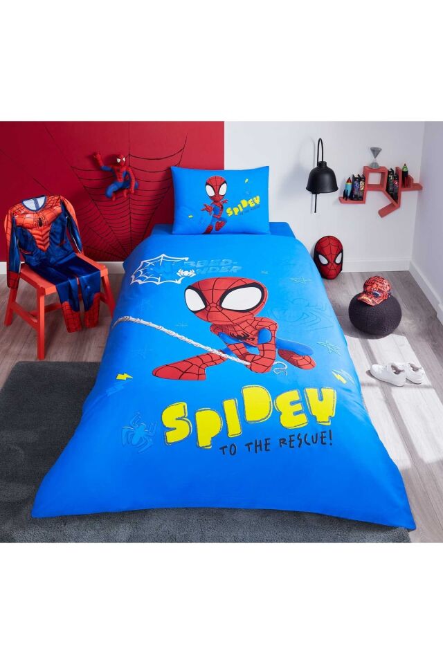 Özdilek Spidey Power Tek Kişilik Lisanslı Lastikli Çocuk Nevresim Takımı