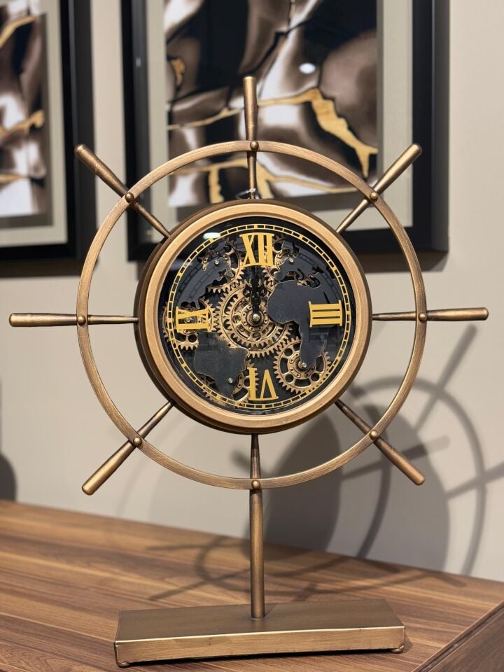 Crearthome Evdema Vitale Metal Gemici Duvar Saati 47*53*8 cm AK.JI0041