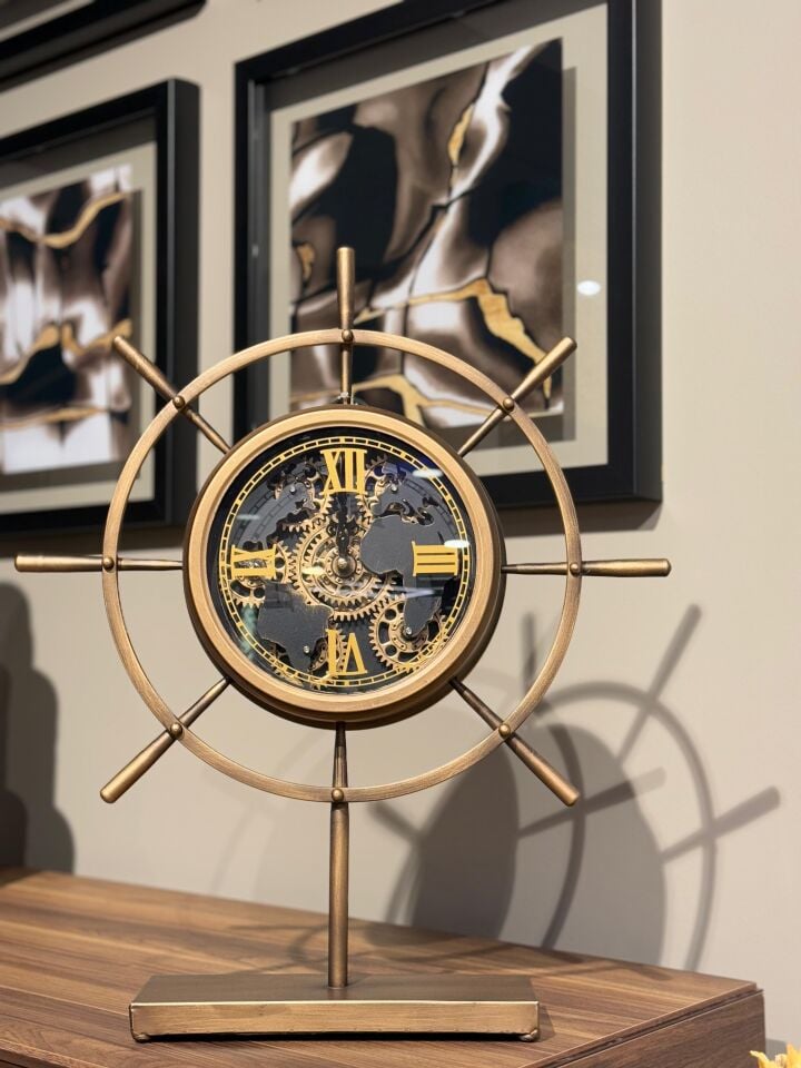 Crearthome Evdema Vitale Metal Gemici Duvar Saati 47*53*8 cm AK.JI0041