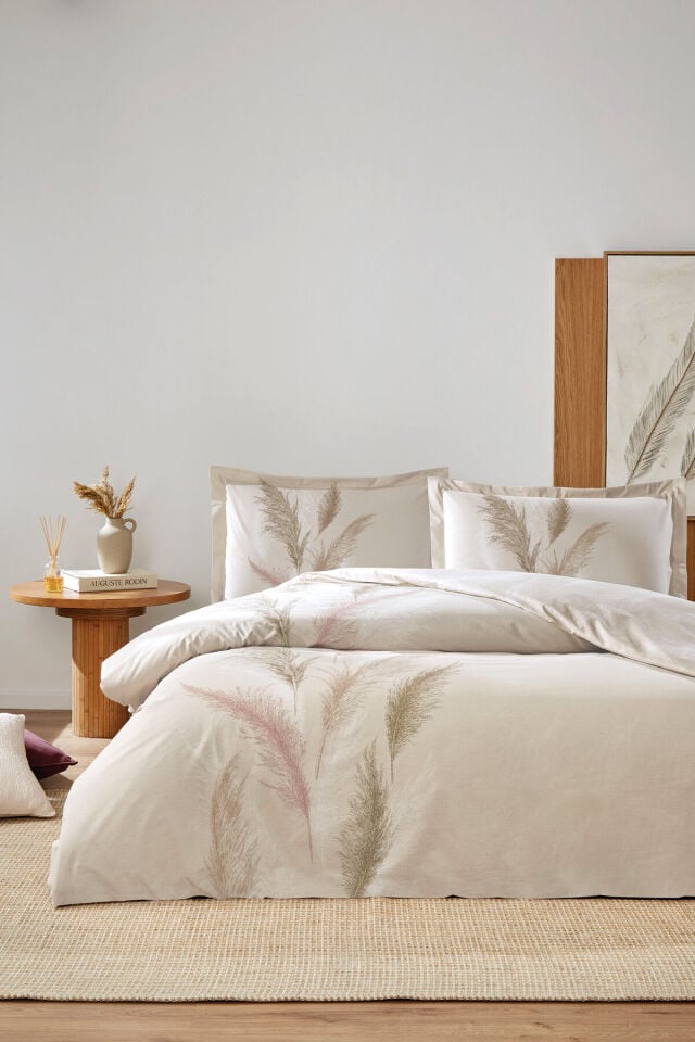 Özdilek Miscanthus Tek Kişilik Nevresim Takımı Krem