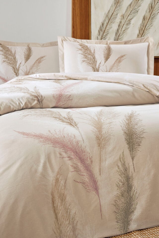 Özdilek Miscanthus Tek Kişilik Nevresim Takımı Krem