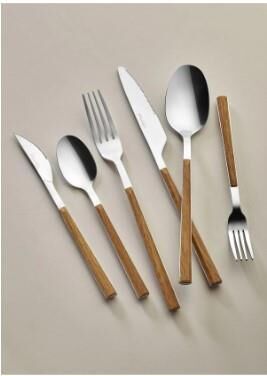 The Mia Wooden Çatal Kaşık Bıçak Takımı Gümüş 36 Parça CKB0220