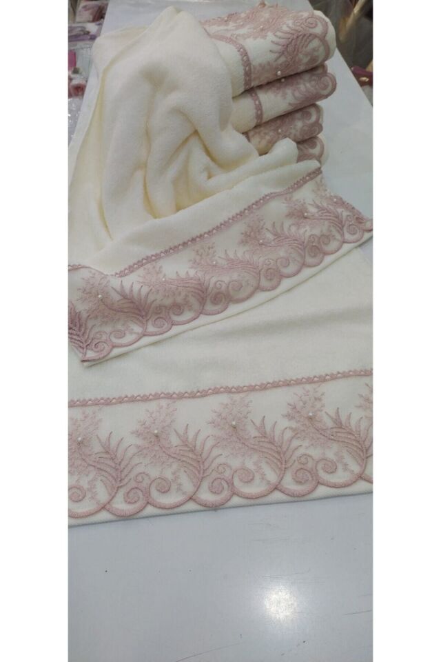 Özdilek Güpürlü Havlu 1 Adet 50x90cm  beyaz
