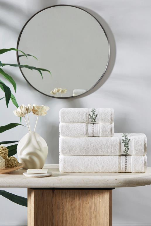 Özdilek Jardin Havlu Seti Best Set Yeşil-Krem