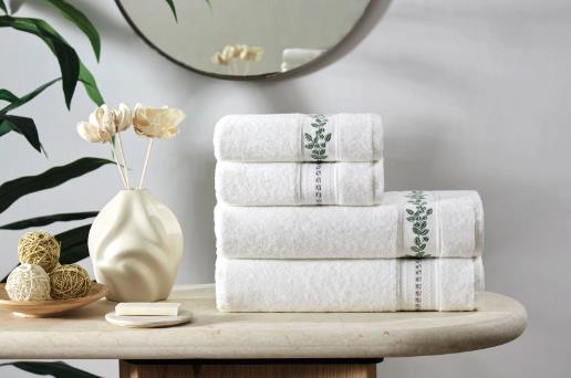 Özdilek Jardin Havlu Seti Best Set Yeşil-Krem