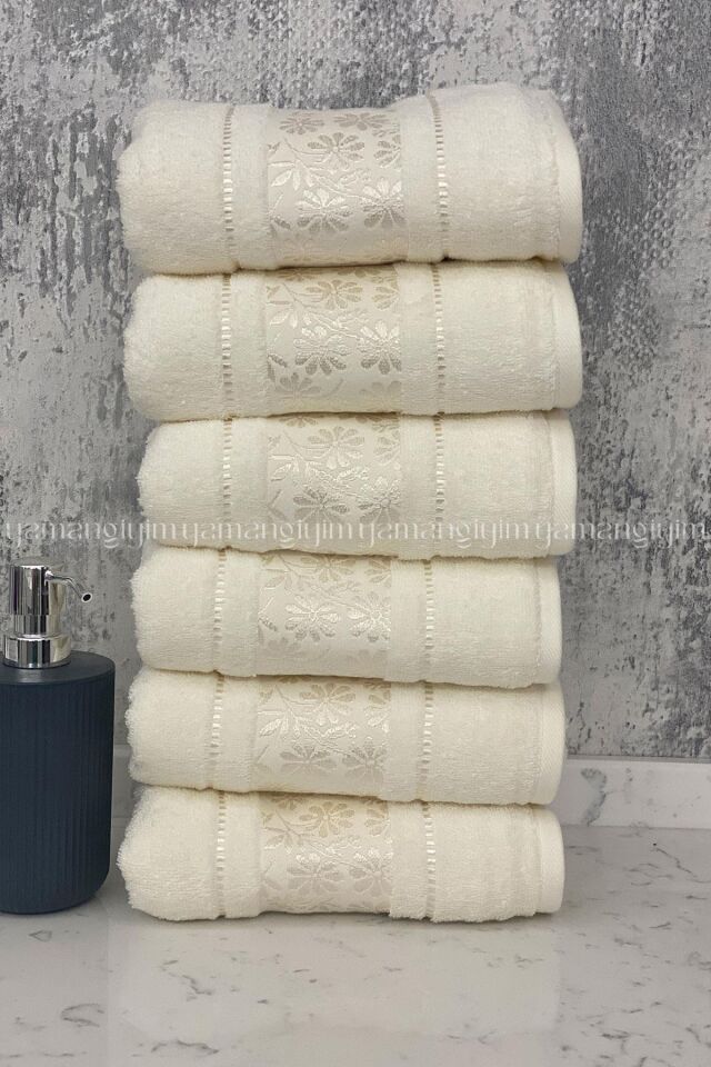 Özdilek Blossom El-Yüz Havlusu 6 Adet-Krem
