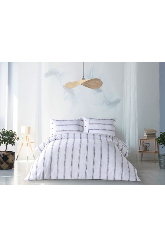 Doqu Home Marine Nevresim Takımı Meridian Tek Kişilik - Beyaz