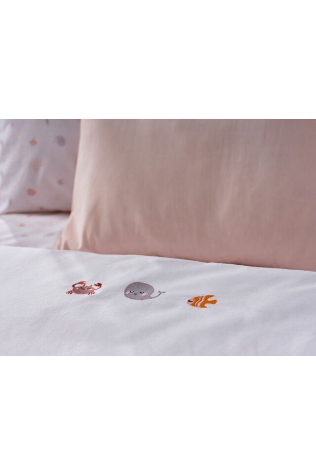 Doqu Home Nakışlı Bebek Nevresim Takımı Akvaryum Bebek - Somon