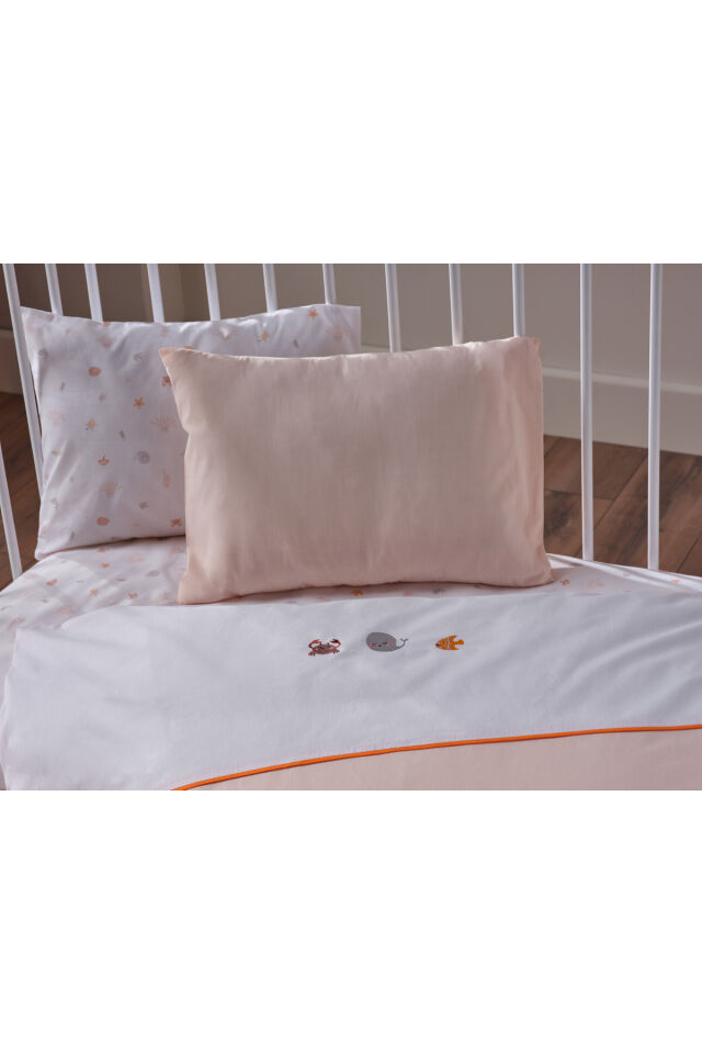 Doqu Home Nakışlı Bebek Nevresim Takımı Akvaryum Bebek - Somon