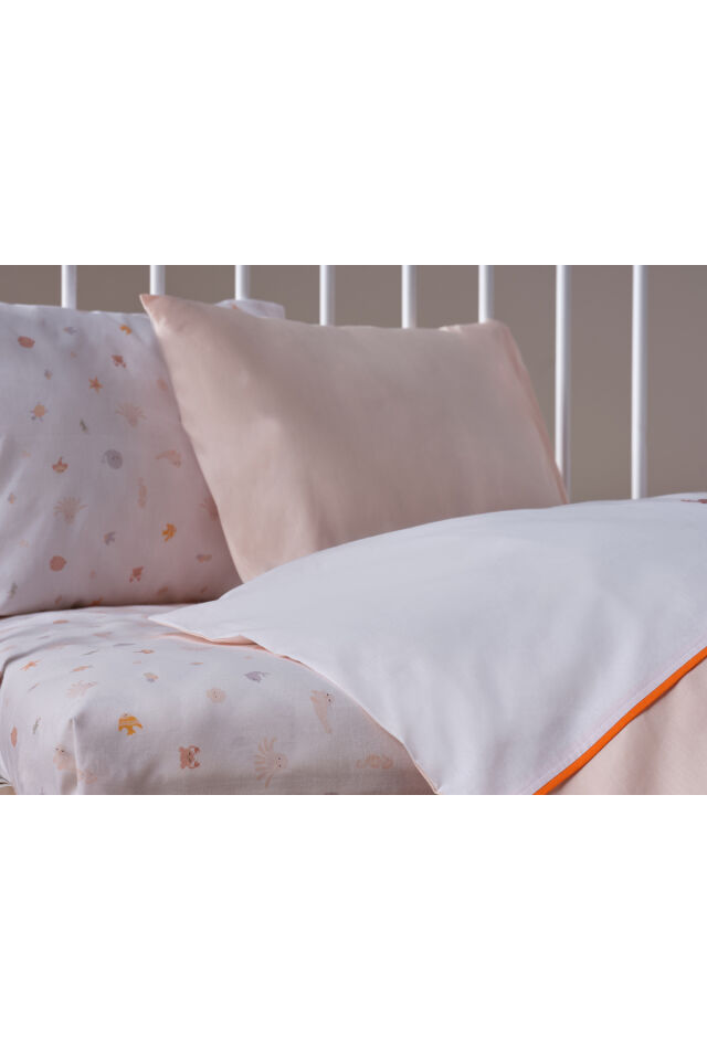 Doqu Home Nakışlı Bebek Nevresim Takımı Akvaryum Bebek - Somon