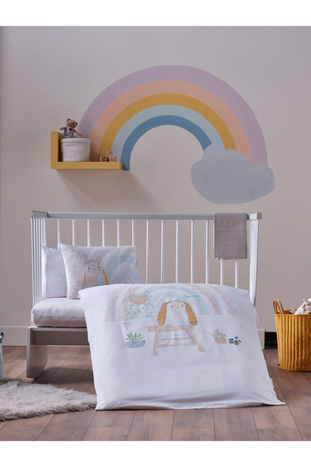 Doqu Home Nakışlı Bebek Nevresim Takımı Little Bunny Bebek - Sarı
