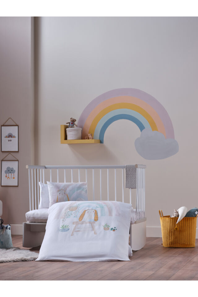 Doqu Home Nakışlı Bebek Nevresim Takımı Little Bunny Bebek - Sarı