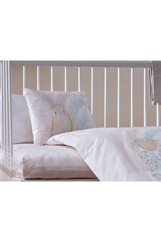 Doqu Home Nakışlı Bebek Nevresim Takımı Little Bunny Bebek - Sarı