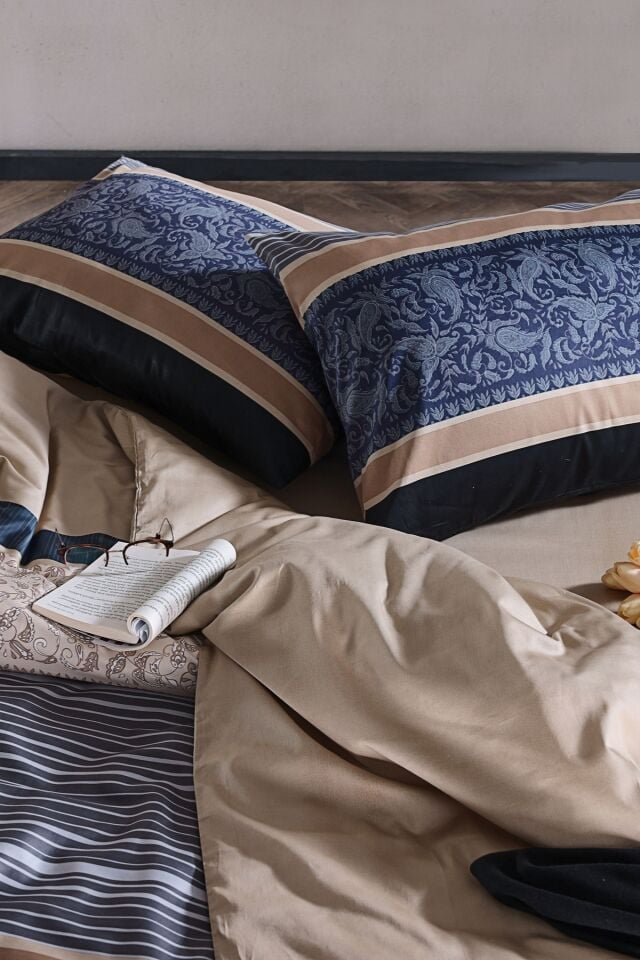 Doqu Home Saten Nevresim Takımı Clair Çift Kişilik - Bej