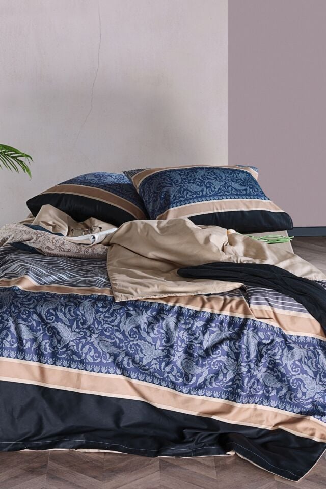 Doqu Home Saten Nevresim Takımı Clair Çift Kişilik - Bej