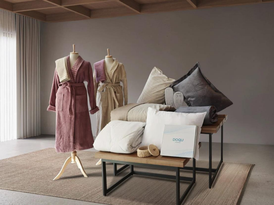 Doqu Home Evlilik Paket Silver Pudra Çeyiz Seti Nevresim Bornoz Seti