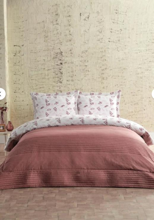 Doqu Home Multi Selection Nevresim Takımı + Yatak Örtüsü Diador Tek Kişilik - Bordo