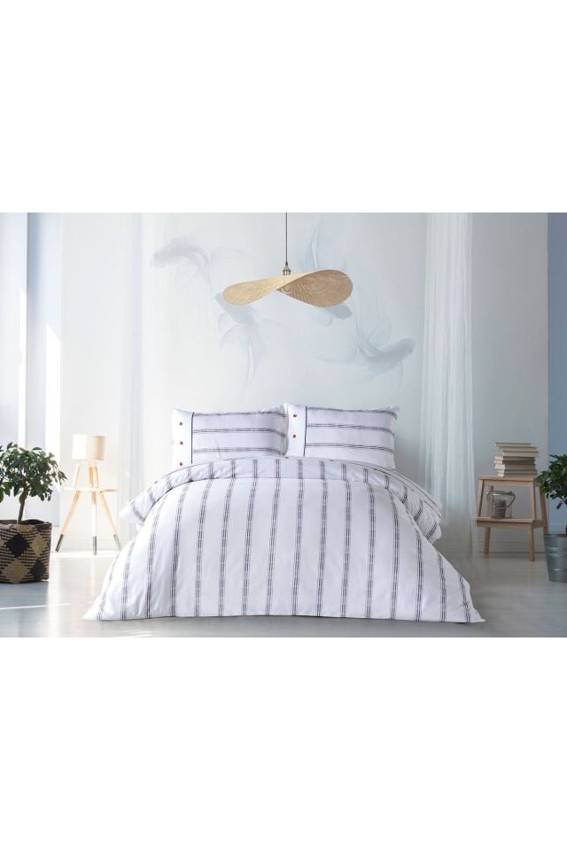Doqu Home Marine Nevresim Takımı Meridian Çift Kişilik - Beyaz