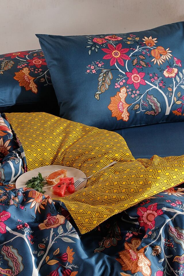 Doqu Home Saten Nevresim Takımı Celebrity Çift Kişilik - Yeşil