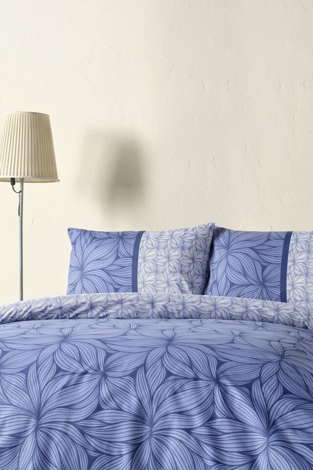 Doqu Home Ranforce Nevresim Takımı Palmera Çift Kişilik - Lacivert