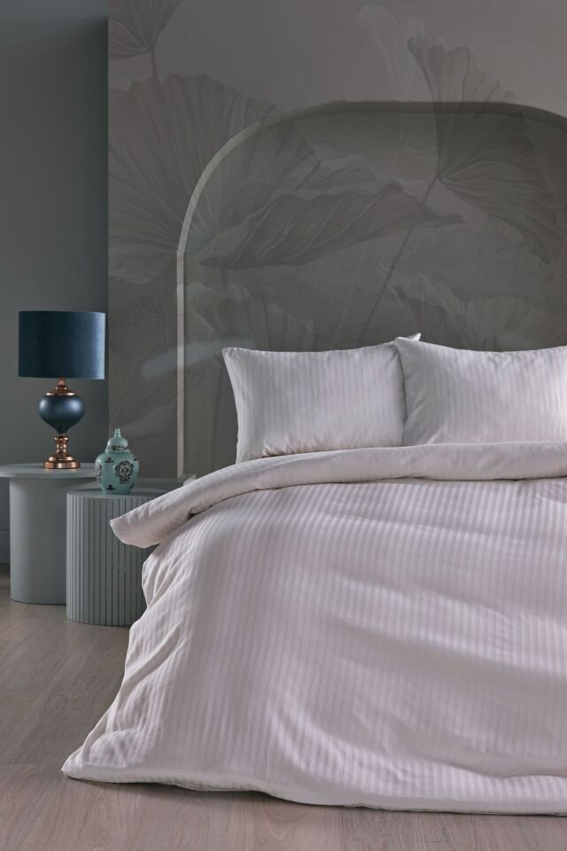Doqu Home Saten Artline Nevresim Takımı Beyaz - Çift Kişilik