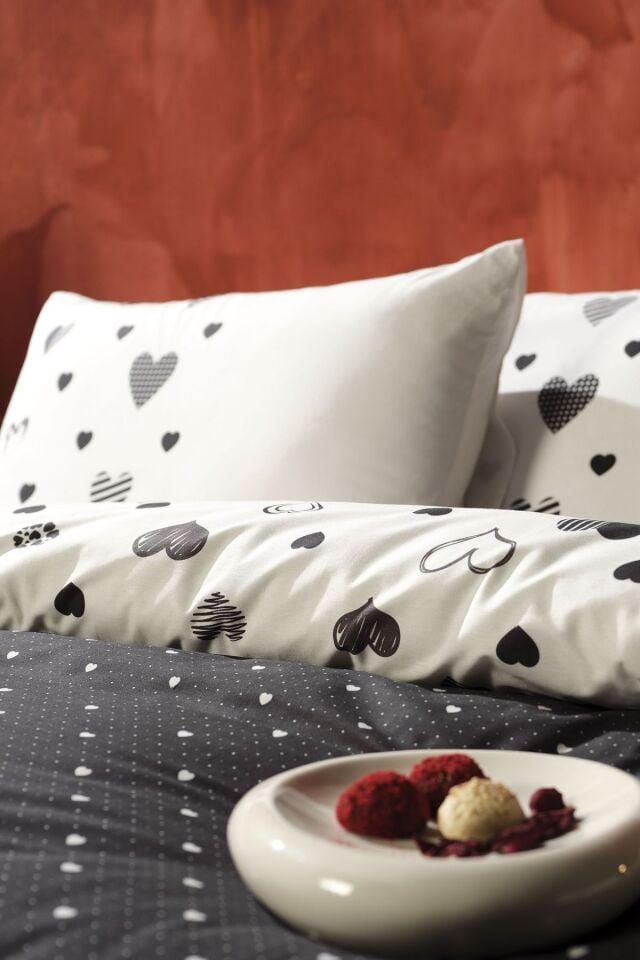 Doqu Home Ranforce Valens Tek Kişilik Nevresim Takımı - Siyah