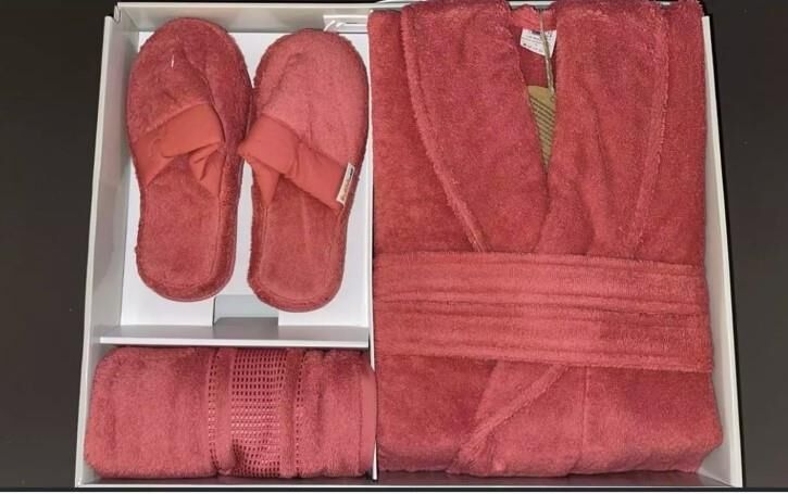 Özdilek Colourist Koyu Mercan Banyo Bornoz Seti