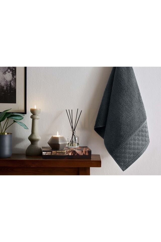 Özdilek Diagonal Waffle El ve Yüz Havlusu 50x90 cm Gri