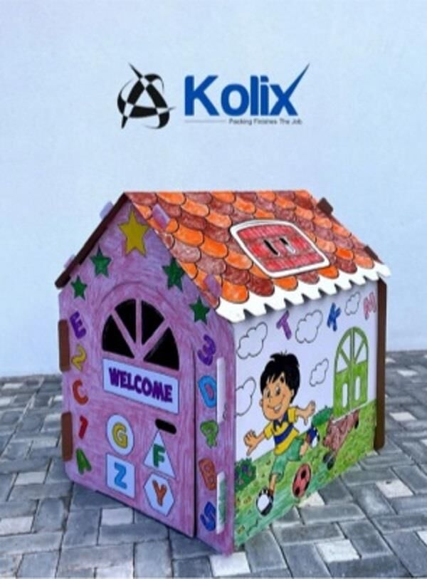 KOLİX Büyük Boy Xxl Karton Boyama Evi Eğitici Ve Öğretici Oyun Evi Oyun Çadırı
