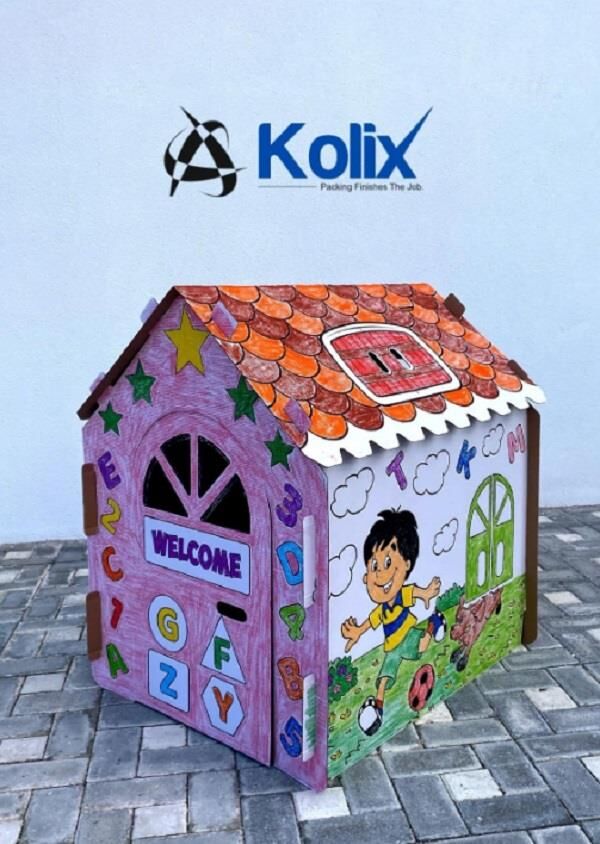 KOLİX Büyük Boy Xxl Karton Boyama Evi Eğitici Ve Öğretici Oyun Evi Oyun Çadırı