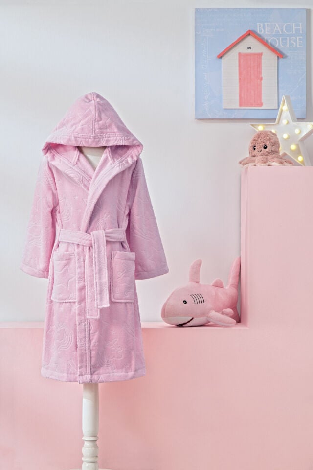 Özdilek Girl Unicorn Kapüşonlu Kadife Çocuk Bornozu 5/6 Yaş