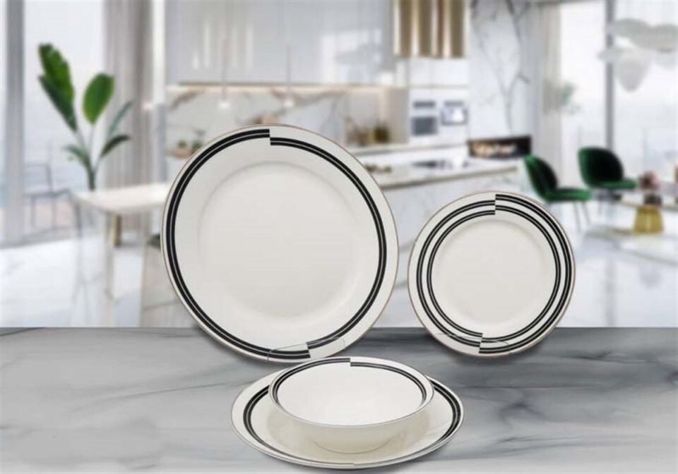 Evdema Siyah Döngü 21 Parça Yemek Takımı AK.IH0017 Outlet