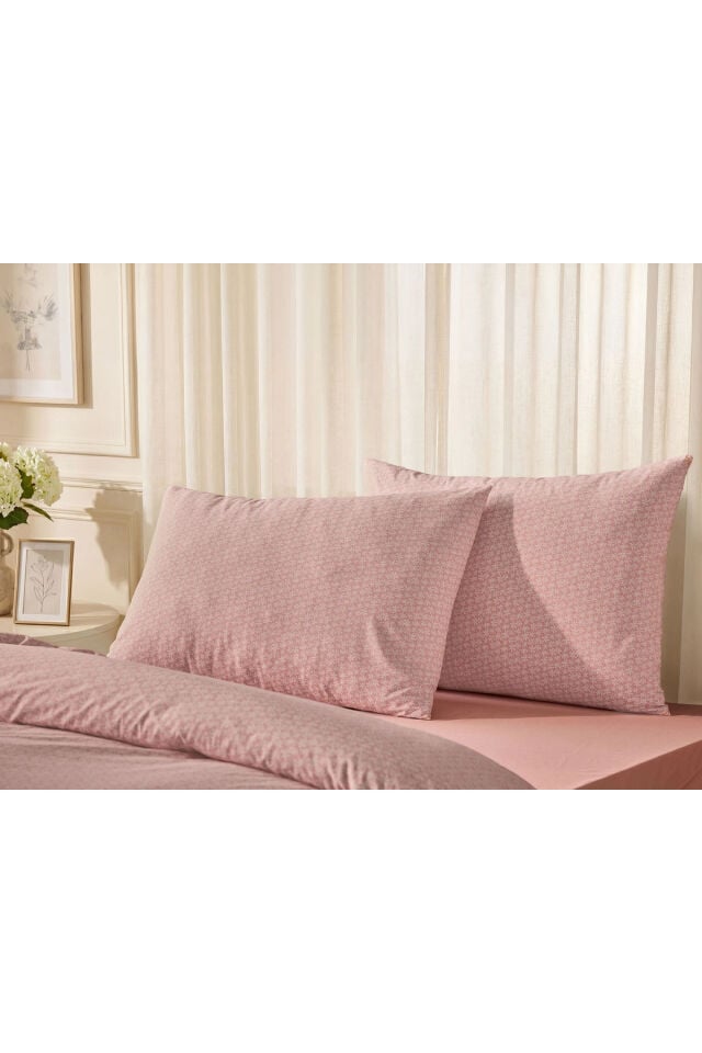 Doqu Home Floren Nevresim Takımı / Yatak Örtüsü Seti Tek Kişilik Pudra