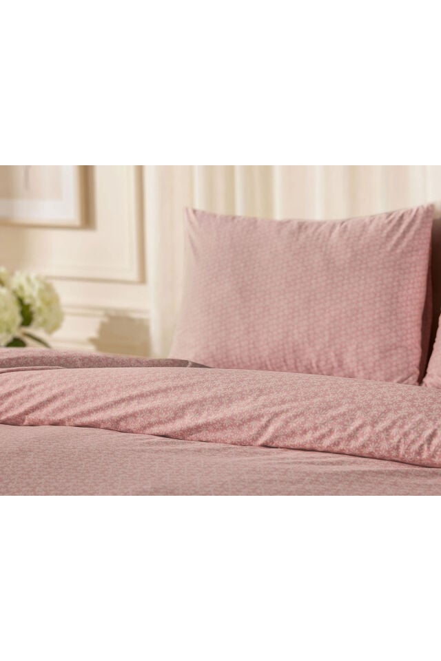 Doqu Home Floren Nevresim Takımı / Yatak Örtüsü Seti Tek Kişilik Pudra